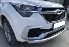 Тюнинг внедорожника Защита переднего бампера Chery Tiggo 4 2019