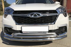 Тюнинг внедорожника Защита переднего бампера Chery Tiggo 4 2019
