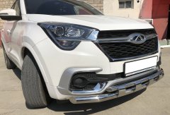 Тюнинг внедорожника Защита переднего бампера Chery Tiggo 4 2019