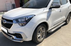Тюнинг внедорожника Пороги с накладным листом Chery Tiggo 4 2019
