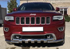 Тюнинг внедорожника Защита переднего бампера Jeep Grand Cherokee 2013
