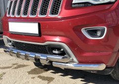 Тюнинг внедорожника Защита переднего бампера Jeep Grand Cherokee 2013