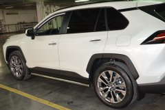 Тюнинг внедорожника Защита штатного порога труба Toyota RAV4 2019