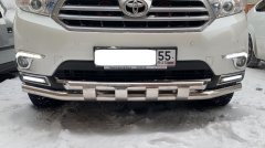 Тюнинг внедорожника Защита переднего бампера Toyota Highlander 2010