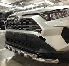 Тюнинг внедорожника Защита переднего бампера Toyota RAV4 2019