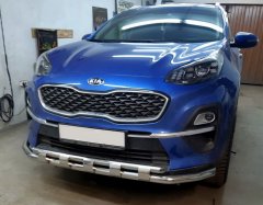 Тюнинг внедорожника Защита переднего бампера KIA Sportage 2018 (рестайлинг)