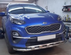 Тюнинг внедорожника Защита переднего бампера KIA Sportage 2018 (рестайлинг)