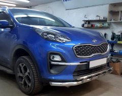 Тюнинг внедорожника Защита переднего бампера KIA Sportage 2018 (рестайлинг)