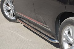 Тюнинг внедорожника Пороги с накладным листом Lexus RX270/RX350/RX450h 2009-2012_ 2012-2015