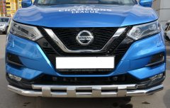 Тюнинг внедорожника Защита переднего бампера Nissan Qashqai 2017 рестайлинг