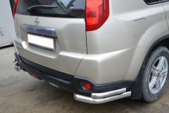Тюнинг внедорожника Защита заднего бампера Nissan X-trail 2010-2015 (T31) Второе поколение (в т.ч. Рестайлинг 2010г.)