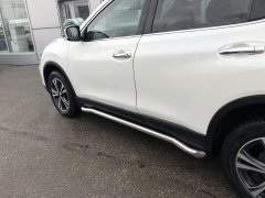 Тюнинг внедорожника Защита штатного порога труба Nissan X-trail 2015 (T32) Третье поколение