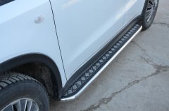 Тюнинг внедорожника Пороги с накладным листом Suzuki Vitara 2019