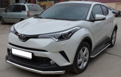 Тюнинг внедорожника Пороги с накладным листом Toyota C-HR 2018