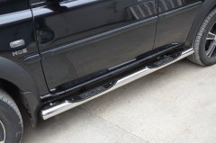 Тюнинг внедорожника Порог труба с проступью Land Rover Freelander 1997-2006г. (I поколение)