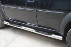 Тюнинг внедорожника Порог труба с проступью Land Rover Freelander 1997-2006г. (I поколение)