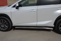 Тюнинг внедорожника Защита штатного порога труба Lexus NX200 2017 - наст. время