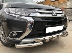Тюнинг внедорожника Защита переднего бампера Mitsubishi Outlander 2015