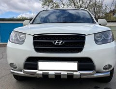 Тюнинг внедорожника Защита переднего бампера Hyundai Santa Fe 2006-2010