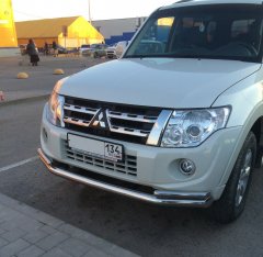 Тюнинг внедорожника Защита переднего бампера Mitsubishi Pajero 4 2006-2017
