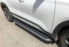 Тюнинг внедорожника Пороги с накладным листом KIA Seltos 2020