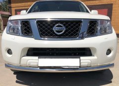 Тюнинг внедорожника Защита переднего бампера Nissan Pathfinder 2010-2013