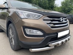 Тюнинг внедорожника Защита переднего бампера Hyundai Santa Fe 2012
