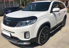 Тюнинг внедорожника Порог труба с проступью KIA Sorento 2013