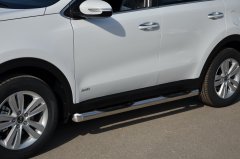 Тюнинг внедорожника Порог труба с проступью KIA Sportage 2018 (рестайлинг)