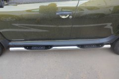 Тюнинг внедорожника Порог труба с проступью Renault Duster 2017