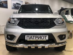 Тюнинг внедорожника Защита переднего бампера УАЗ Patriot 2014-2017, 2020
