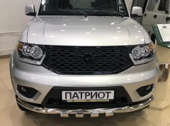 Тюнинг внедорожника Защита переднего бампера УАЗ Patriot 2014-2017, 2020