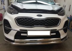 Тюнинг внедорожника Защита переднего бампера KIA Sportage 2018 (рестайлинг)