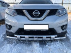 Тюнинг внедорожника Защита переднего бампера Nissan X-trail 2015 (T32) Третье поколение