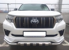 Тюнинг внедорожника Защита переднего бампера Toyota Land Cruiser Prado 150 Black Onyx 2020