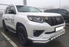 Тюнинг внедорожника Защита переднего бампера Toyota Land Cruiser Prado 150 Black Onyx 2020