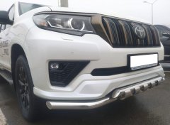 Тюнинг внедорожника Защита переднего бампера Toyota Land Cruiser Prado 150 Black Onyx 2020