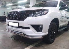 Тюнинг внедорожника Защита переднего бампера Toyota Land Cruiser Prado 150 Black Onyx 2020