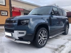 Тюнинг внедорожника Пороги с накладным листом Land Rover Defender 2020