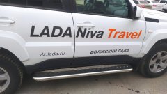 Тюнинг внедорожника Пороги с накладным листом Niva Travel 2021