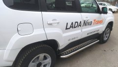 Тюнинг внедорожника Пороги с накладным листом Niva Travel 2021