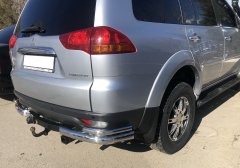 Тюнинг внедорожника Защита заднего бампера Mitsubishi Pajero Sport 2008