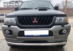 Тюнинг внедорожника Защита переднего бампера Mitsubishi Pajero Sport 1998-2007