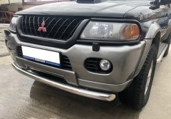 Тюнинг внедорожника Защита переднего бампера Mitsubishi Pajero Sport 1998-2007