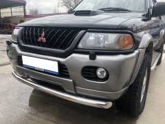 Тюнинг внедорожника Защита переднего бампера Mitsubishi Pajero Sport 1998-2007