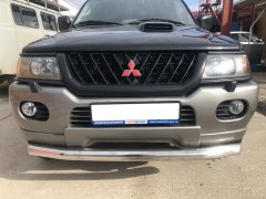 Тюнинг внедорожника Защита переднего бампера Mitsubishi Pajero Sport 1998-2007