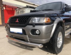 Тюнинг внедорожника Защита переднего бампера Mitsubishi Pajero Sport 1998-2007