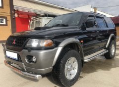 Тюнинг внедорожника Защита переднего бампера Mitsubishi Pajero Sport 1998-2007