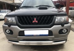 Тюнинг внедорожника Защита переднего бампера Mitsubishi Pajero Sport 1998-2007