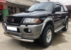 Тюнинг внедорожника Защита переднего бампера Mitsubishi Pajero Sport 1998-2007